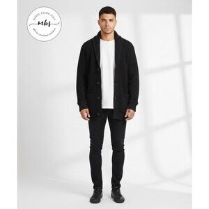 GAP Shawl Collar Cotton Preppy Academia Grandpa Sweater Cardigan‎ Black XL